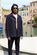 OVERSHIRT tela blu materica