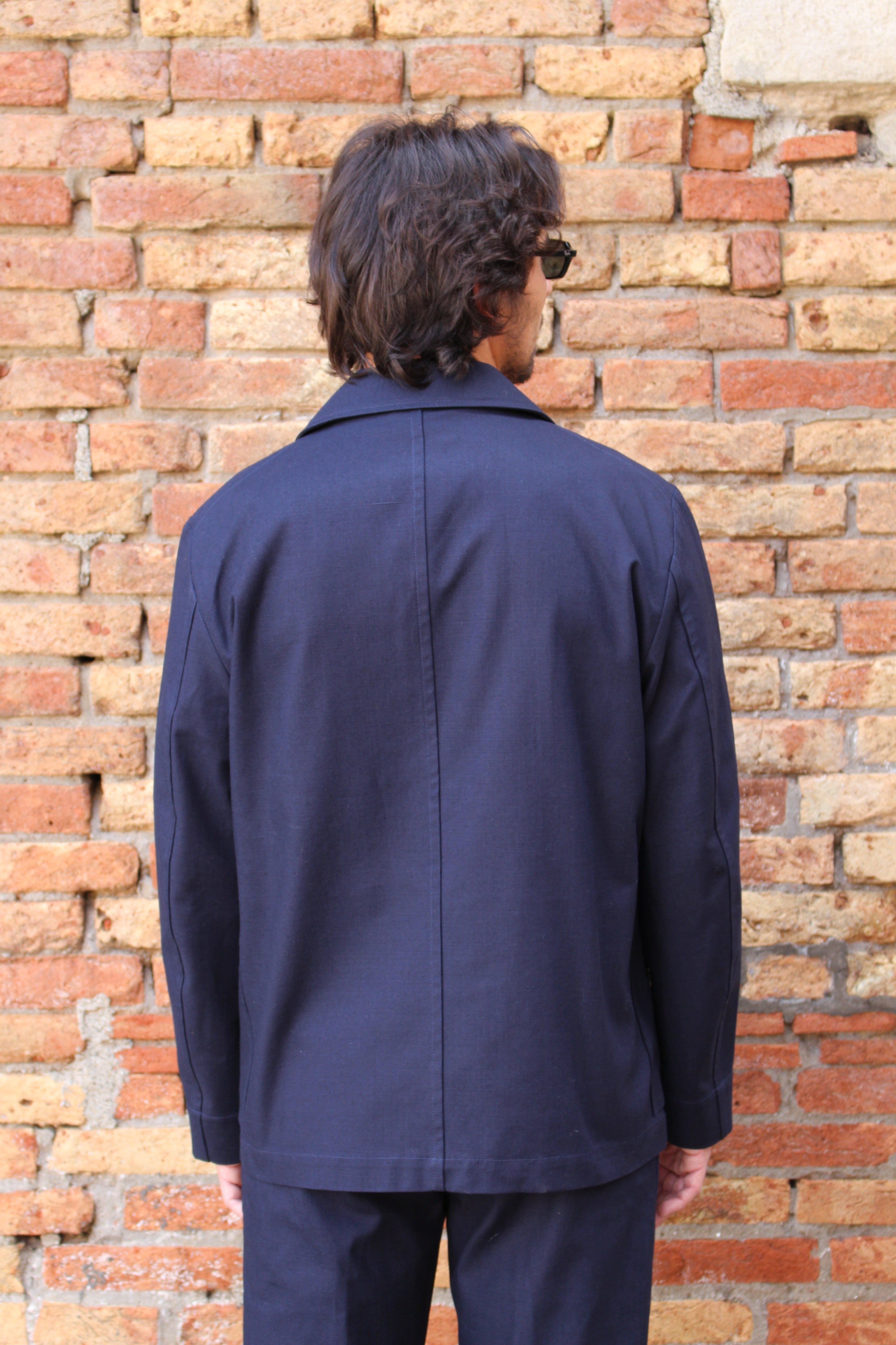 OVERSHIRT tela blu materica